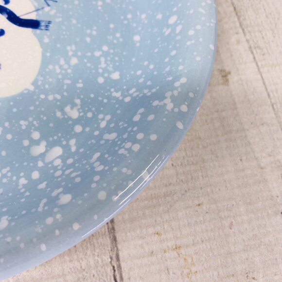 Home Target WINTER FROST Hand Painted Snowman Stoneware Blue Salad Plates Set 4 - Picture 13 of 16